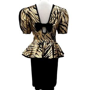 Vintage Dress Medium Formal Glam Velvet Special Avant Garde 80s does 40s RARE